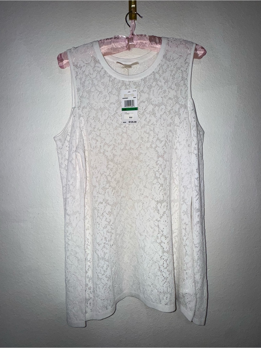 Michael Kors White Lace Cold Shoulder longsleeve Top